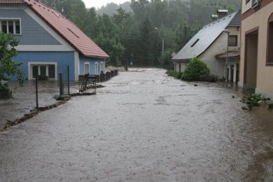 Zaplavené Hejnice na Liberecku