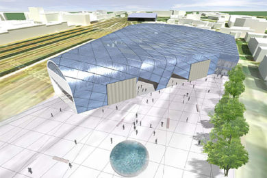Tak vypadá projekt hlavní budovy plánovaného železničního muzea v Olomouci. 