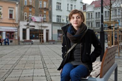 Ostravská herečka Tereza Dočkalová na Jiráskově náměstí. 