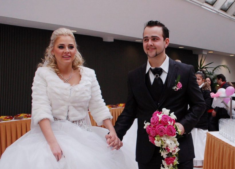 Novomanželé Alešovi v ostravském Hotelu Imperial. 