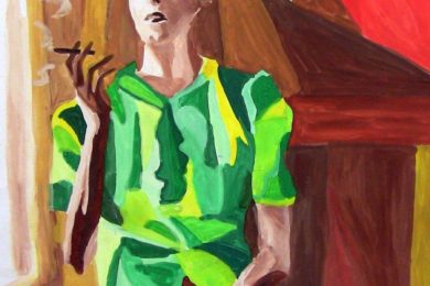 V Galerii Idea můžete vidět například obraz Střepy malířky Hany Jirsové. 