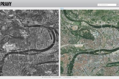Nová webová mapová aplikace Dvě Prahy nabízí intuitivní posouzení vývoje Prahy za posledních 60 let