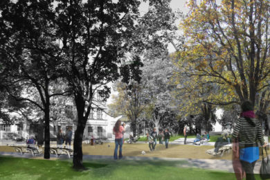 Vizualizace rekonstrukce parku U Vršovického nádraží