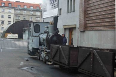 V Národním technickém muzeu se můžete svézt parní lokomotivou.