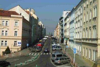 Pohled do ulice Marie Cibulkové na Pankráci.