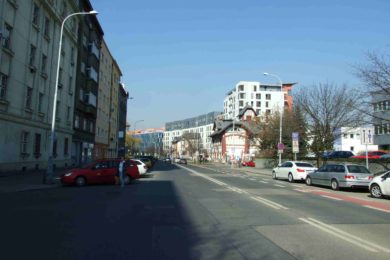 Pohled do ulice Jankovcova.