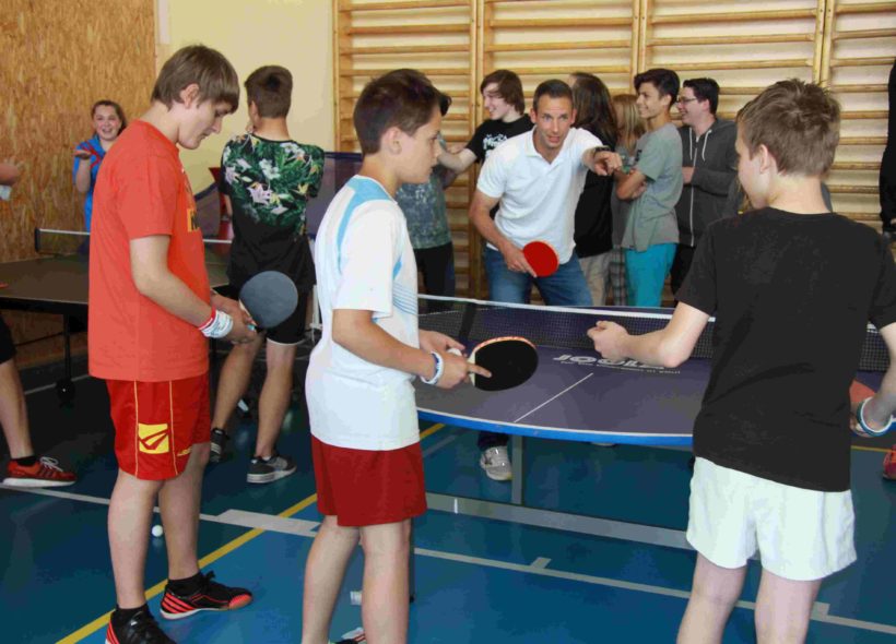 4 Školáci ze základní školy Ke Kateřinkám si užili pingpongovou show