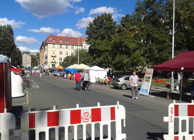 Takhle vypadala Podolská ulice při akci Zažít město jinak.