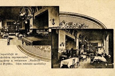 Interiér kavárny Radhošť. Ceny v ní bývaly vyšší.