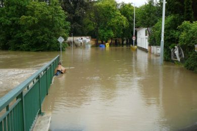Povodně 2013 u Botiče v Záběhlicích