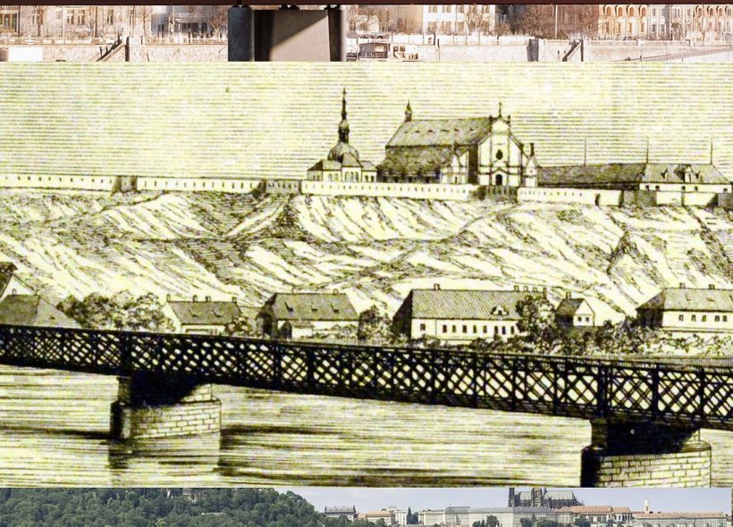 Most podle  IPR nahoře, uprostřed most z 19. Století, dole vizualizace SŽDC. Mimochodem, když se stavěl ten z roku 1901, Pražané protestovali a chtěli ten starý.
