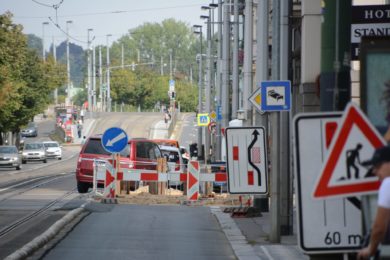 Tentokrát se bude v tomto úseku opravovat tramvajová trať Foto Ivan Kuptík