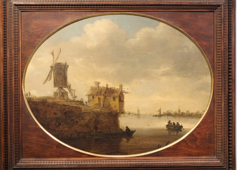 Obraz Mlýn na břehu řeky z roku 1649. Autorem je Jan van Goyen.