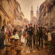 Obraz Rekruti byl roku 1888 vystaven na výroční výstavě Krasoumné jednoty, kde ho zakoupil mecenáš Josef Hlávka.