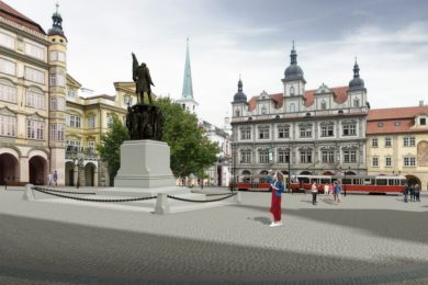 Vizualizace pomníku maršála Radeckého na Malostranském náměstí.