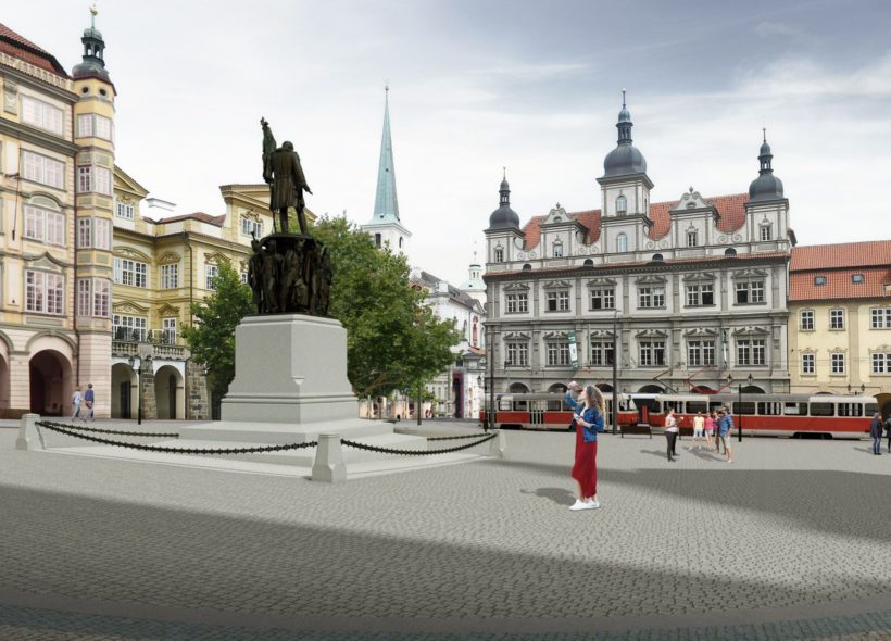 Vizualizace pomníku maršála Radeckého na Malostranském náměstí.