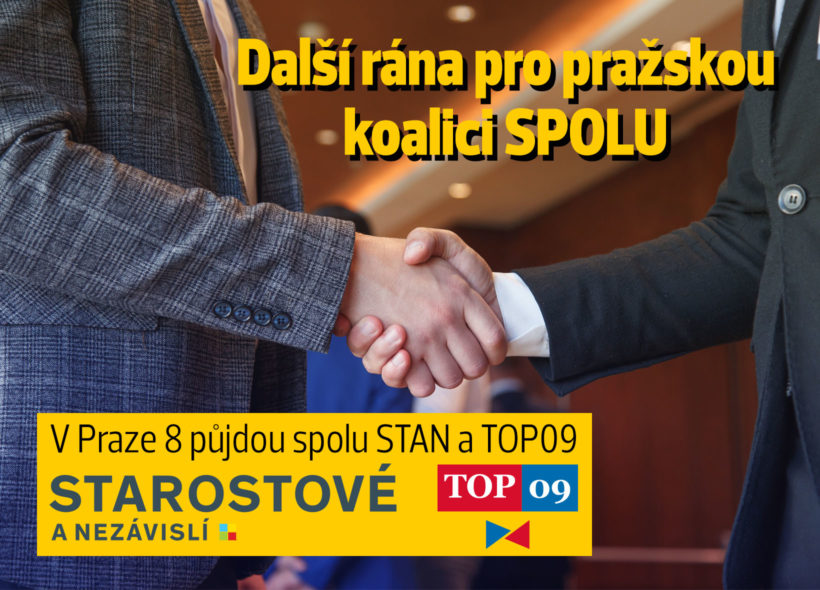 Další spojenectví mimo ústřední pražskou kandidátku SPOLU. V Praze 8 pokračuje spolupráce STAN a TOP09.