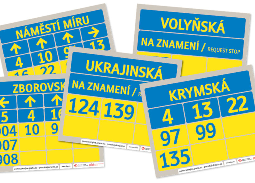 Zastávková tabla pro Ukrajinu