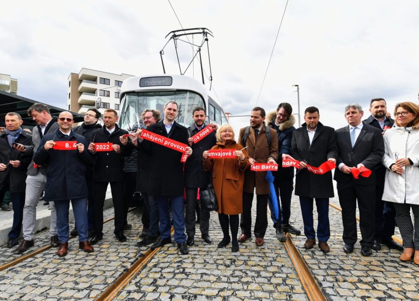 Slavnostní otevření tramvajové tratě do Holyně