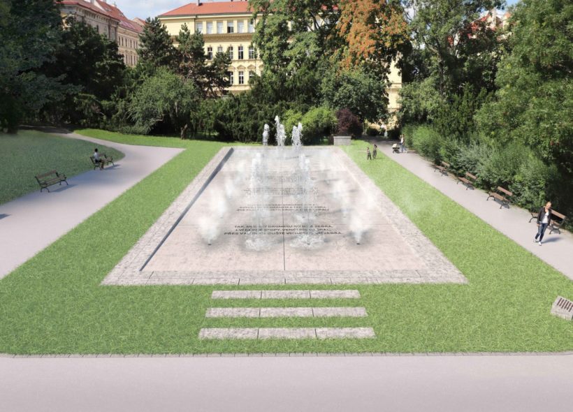 V centrální části parku Svatopluka Čecha bude postavena fontána a v ploše mezi jejími tryskami vyobrazen úryvek ze spisovatelova díla. 