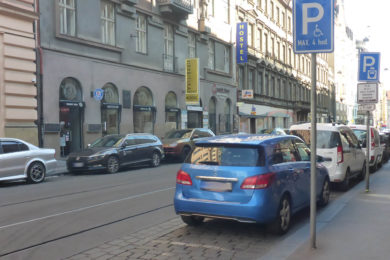 Neplatné parkování ZTP, Praha 1