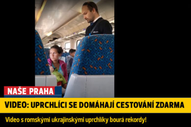 Romští ukrajinští uprchlíci ve vlaku 