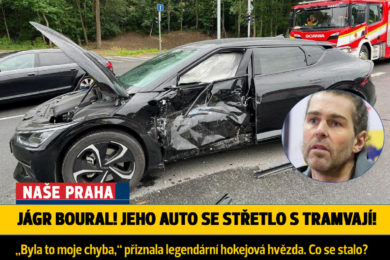 Automobil Jaromíra Jágra po nehodě