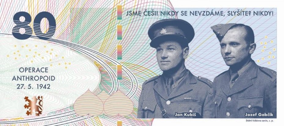 Originální bankovka s Gabčíkem a Kubišem byla vydána v omezeném počtu 1942 kusů