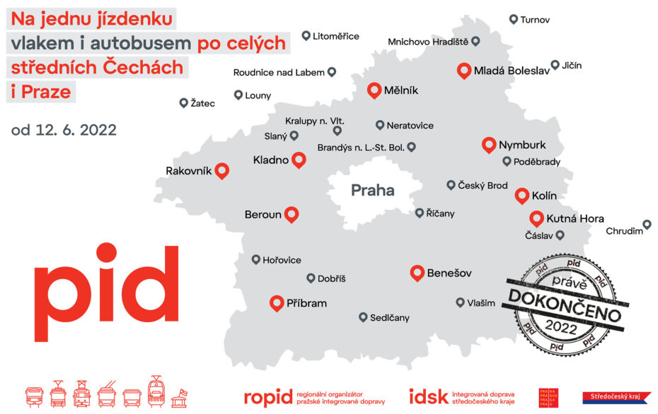 Mapa Pražská integrovaná dopravy