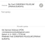 Podvodný e-mail zadržený Policií ČR