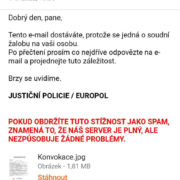Podvodný e-mail zadržený Policií ČR