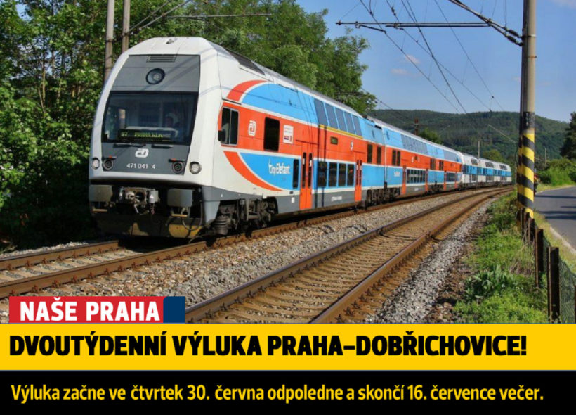 Vlaky mezi Prahou a Berounem výrazně omezí dvoutýdenní výluka na trati Praha – Dobřichovice