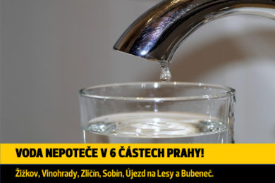 Podle Pražských vodovodů a kanalizací omezení dodávky vody od 20. června postihne Žižkov, Vinohrady, Zličín, Sobín, Újezd na Lesy a Bubeneč.