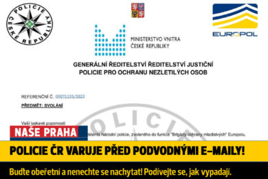 Policie ČR varuje před další vlnou podvodných e-mailů