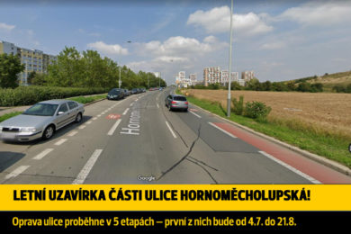 Letní uzavírka ulice Horoměcholupská.