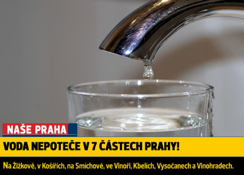 Podle Pražských vodovodů a kanalizací omezení dodávky vody postihne Žižkov, Košíře, Smíchov, Vinoř, Kbely, Vysočany a Vinohrady.