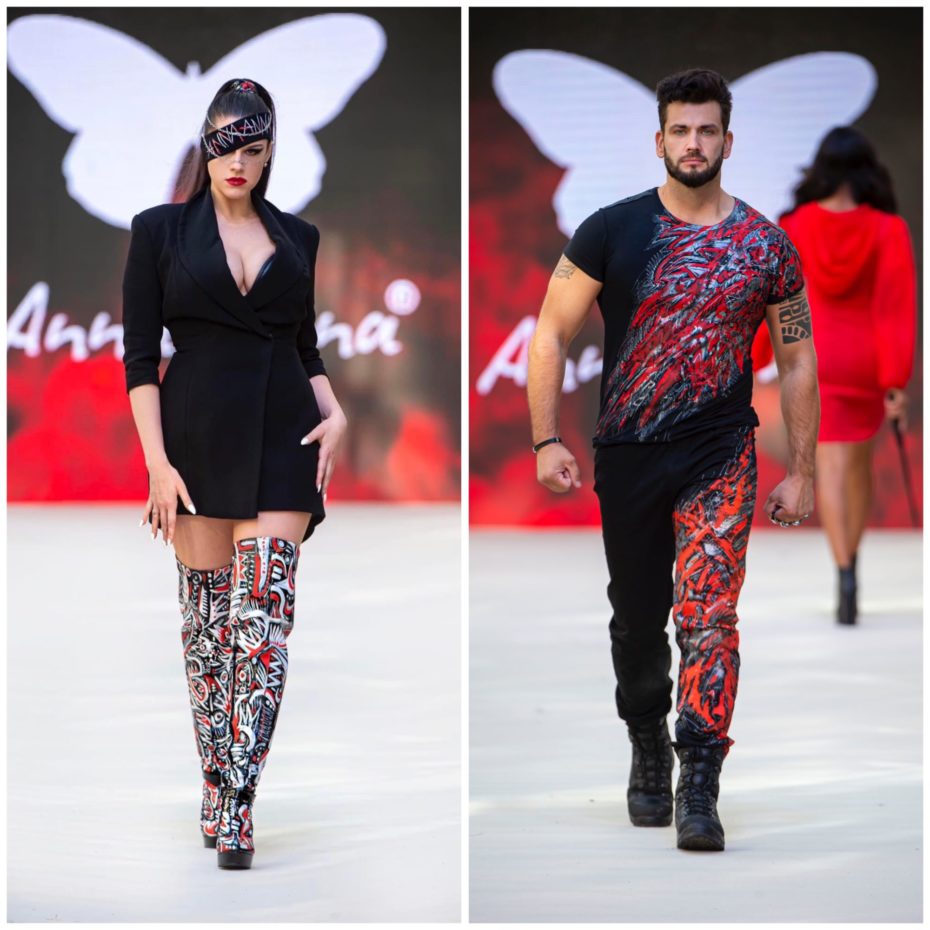 Na Czech Fashion Weeku 2022 představili modely Anny Tejklové její sestra Michaela a David Kremeň, Muž roku 2020. 