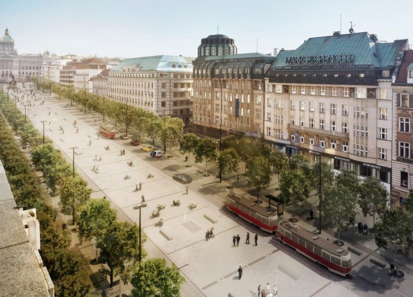 Vizualizace tramvají na Václavském náměstí