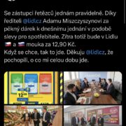 Ministr zemědělství prezentuje jako svůj úspěch slevu v Lidlu na mouku. Spekuluje se, že pochází z Ukrajiny, testy poukazují na pesticidy.   