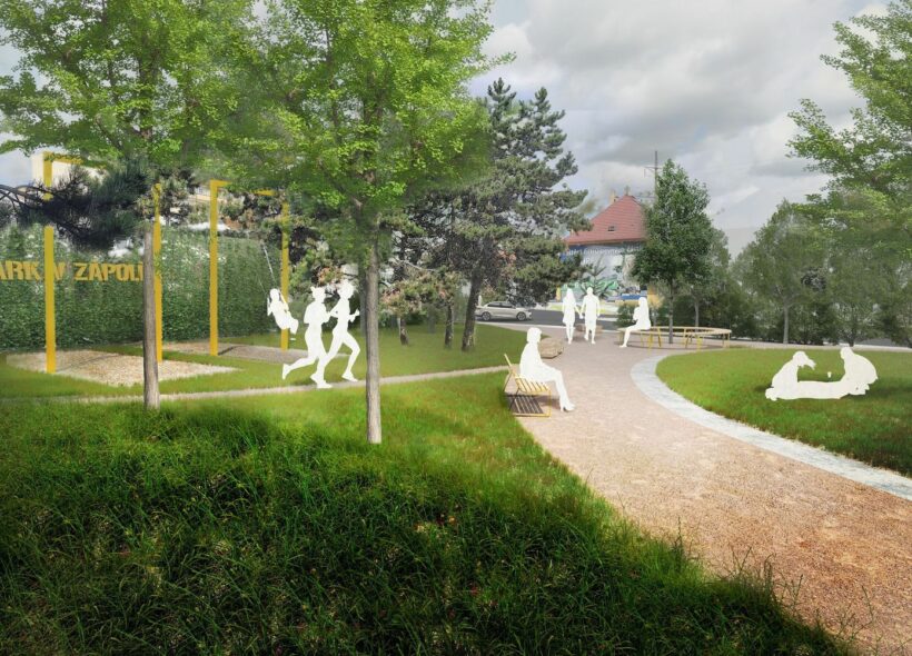 Vizualizace budoucí podoby parku V Zápolí.