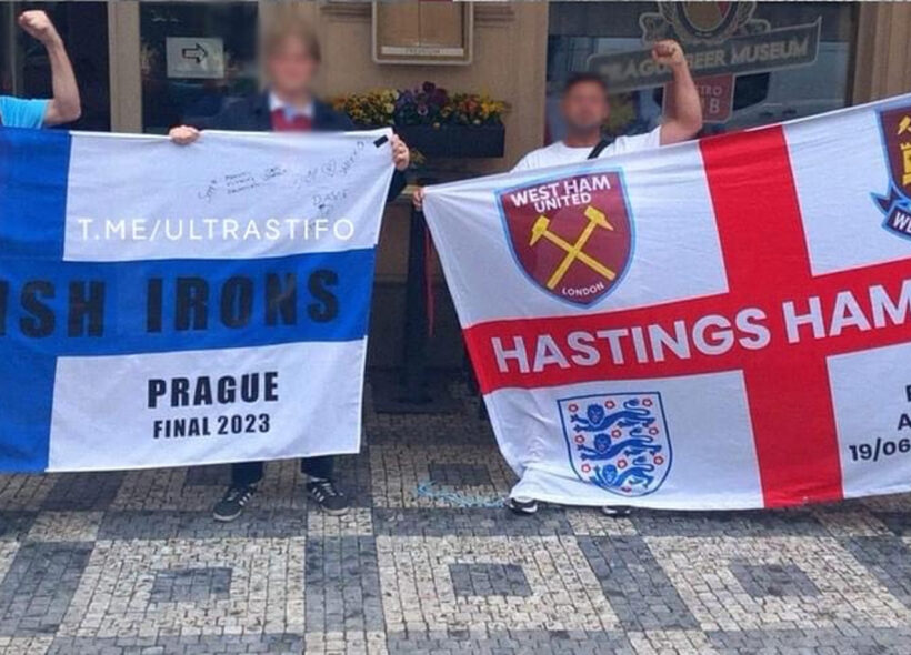 Do Prahy dorazí na dnešní finále West Ham/Fiorentina až 20.000 fanoušků z Británie. Lístků mají ale jenom 6000. Opilí fanoušci okupují centrum Prahy.    