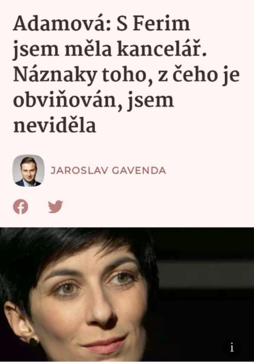 Předsedkyně TOP09 Markéta Pekarová se za Dominika Feriho postavila. Měli spolu kancelář. "Násilí na ženách jsem neviděla," tvrdila. Soud ale rozhodl jinak. 