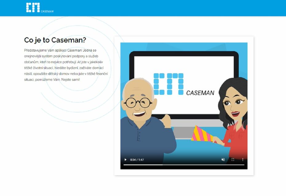 Screenshot aplikace CaseMan, kterou vyvinula Městská část Praha 7.