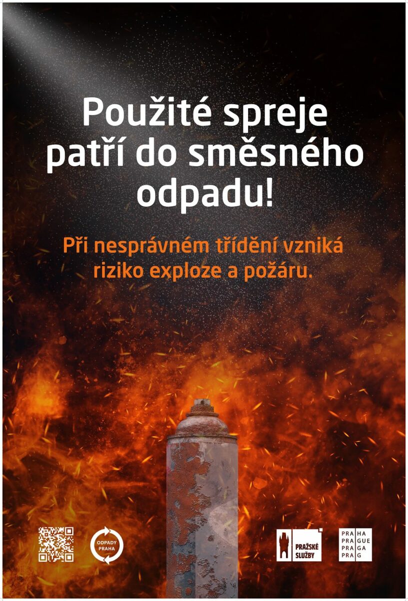 Kampaň Pražských služeb na sběr nádob od sprejů.