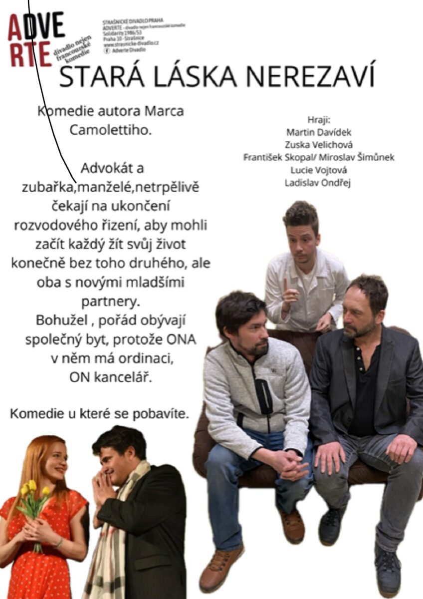 Druhou premiérou bude obnovená premiéra komedie Stará láska nerezaví, kde se nově objeví třeba herec Ladislav Ondřej.