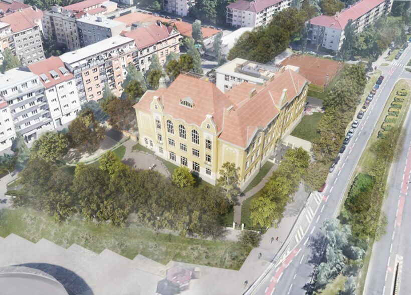 Vizualizace nové podoby ZŠ V Olšinách v Praze 10.