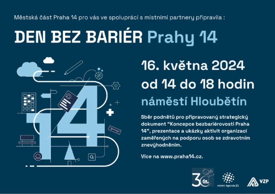 Pozvánka na květnovou akci Den bez bariér Prahy 14.