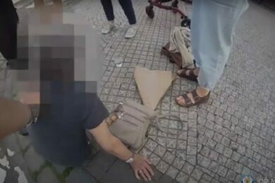 Po nehodě museli stařenku dovést domu strážníci.
