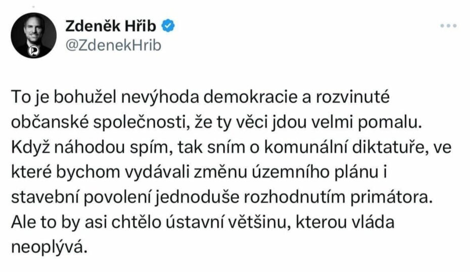 Bývalý primátor Prahy Zdeněk Hřib se zasnil na sociálních sítích a je z toho velká aféra. "Totalitní bolševické praktiky v Praze už opakovat nechceme," reaguje opoziční zastupitel SPD Milan Urban.  