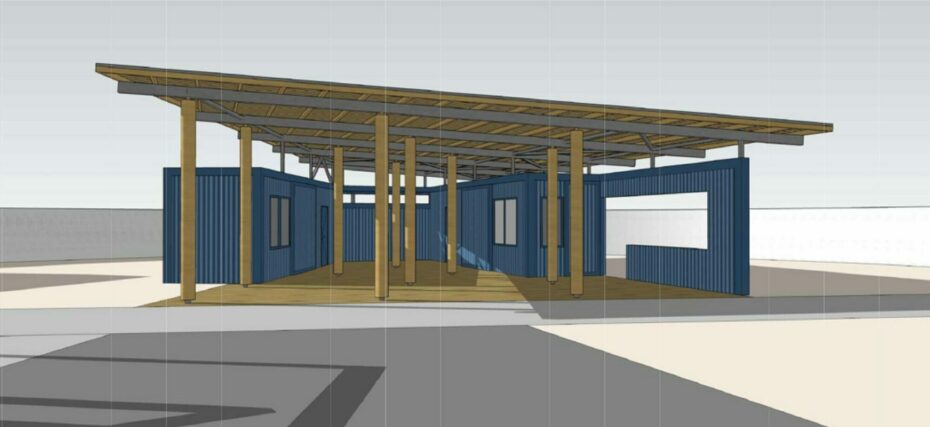 Architektonický model kavárny v Centrálním parku na Jižním Městě po jeho rekonstrukci. 